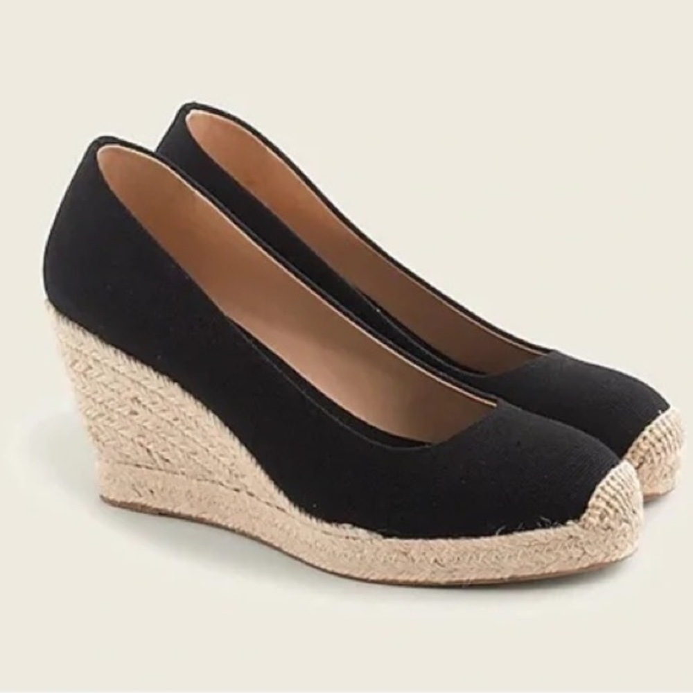 J Crew Seville espadrille wedges in canvas
